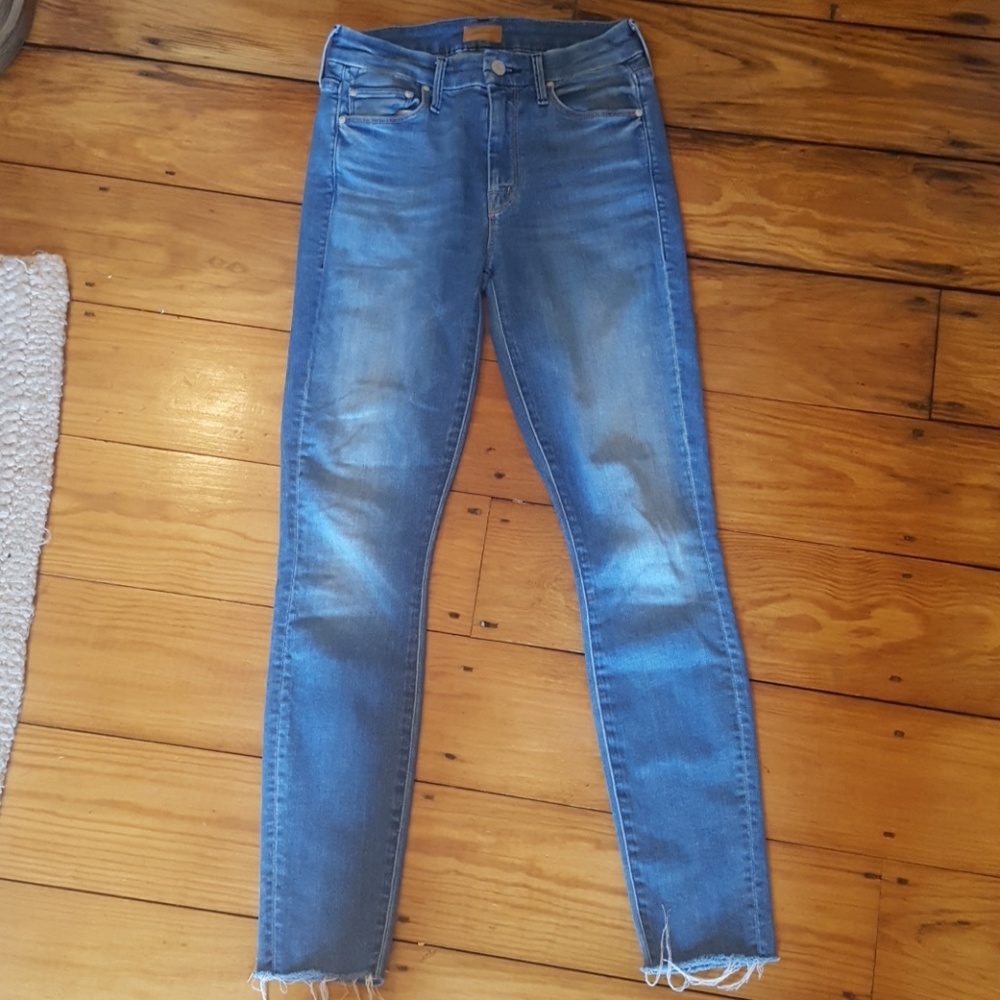 Mother looker fray ankle jeans